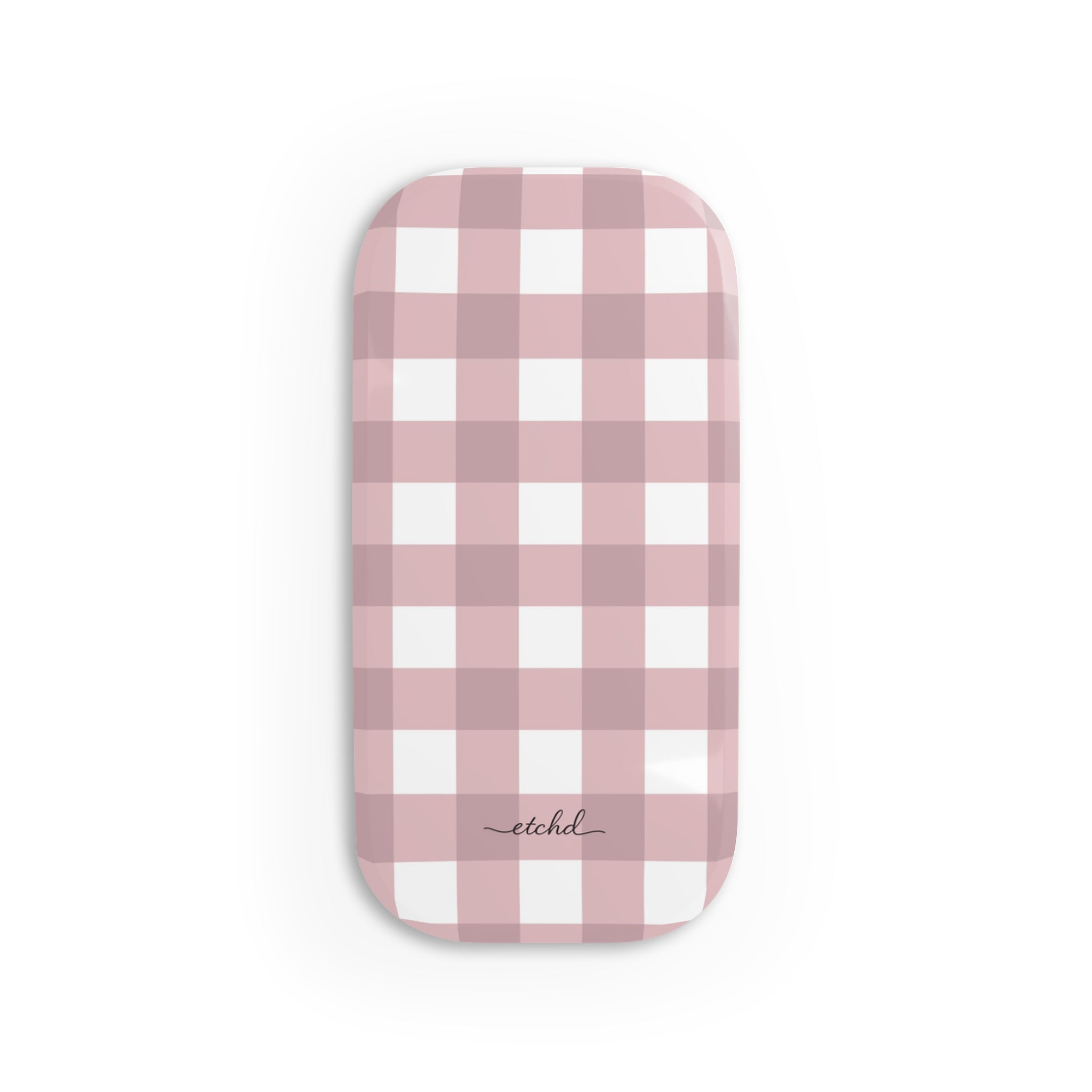 Pink Gingham Click-On Phone Grip by etchd