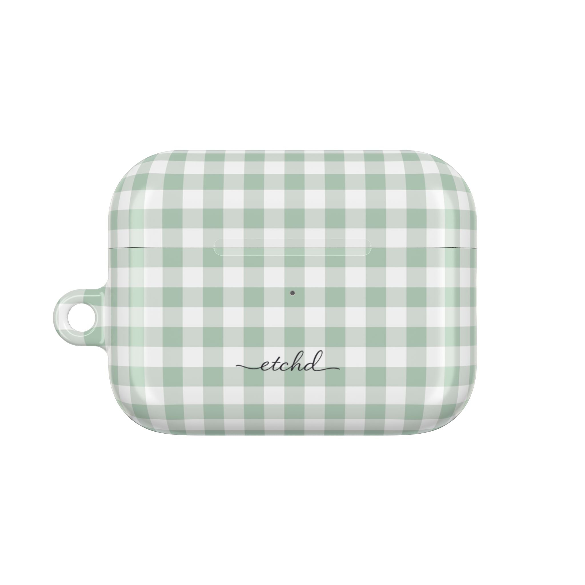 Sage & White Gingham Funda para AirPods de etchd, vista 2