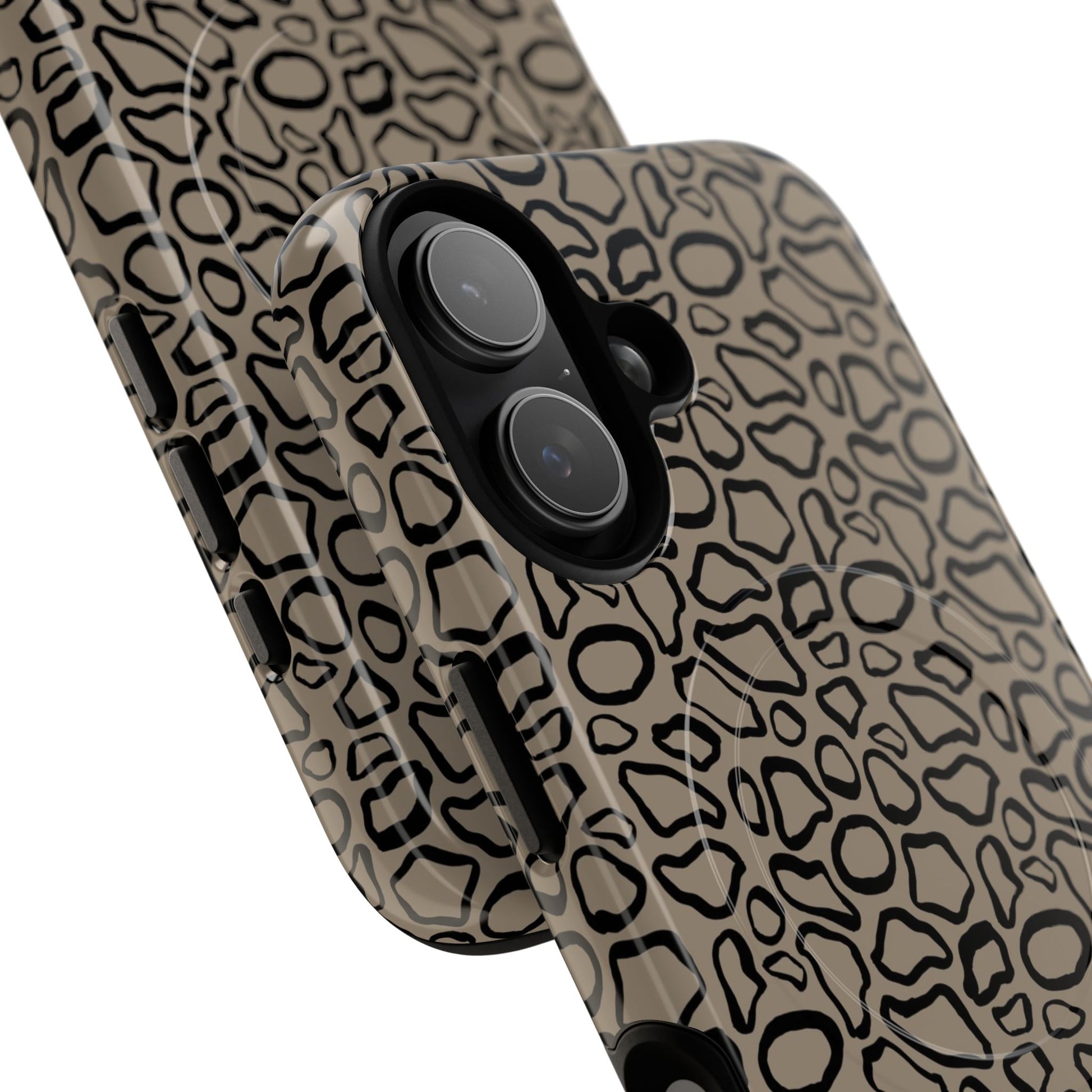 Abstract Print Taupe Magnetic Phone Case by etchd, view 87
