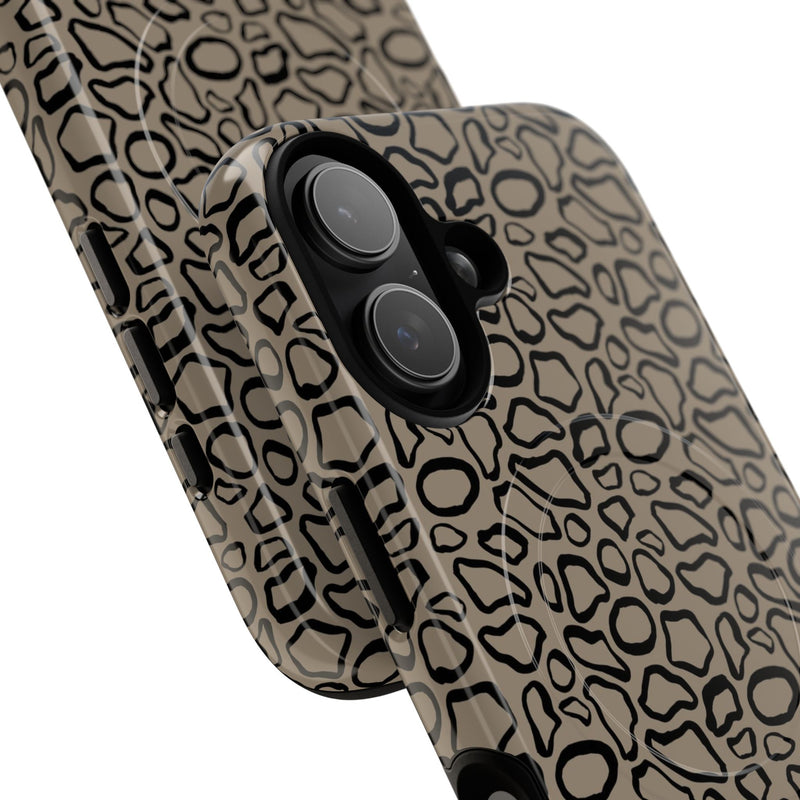 Abstract Print Taupe Magnetic Phone Case by etchd, view 87