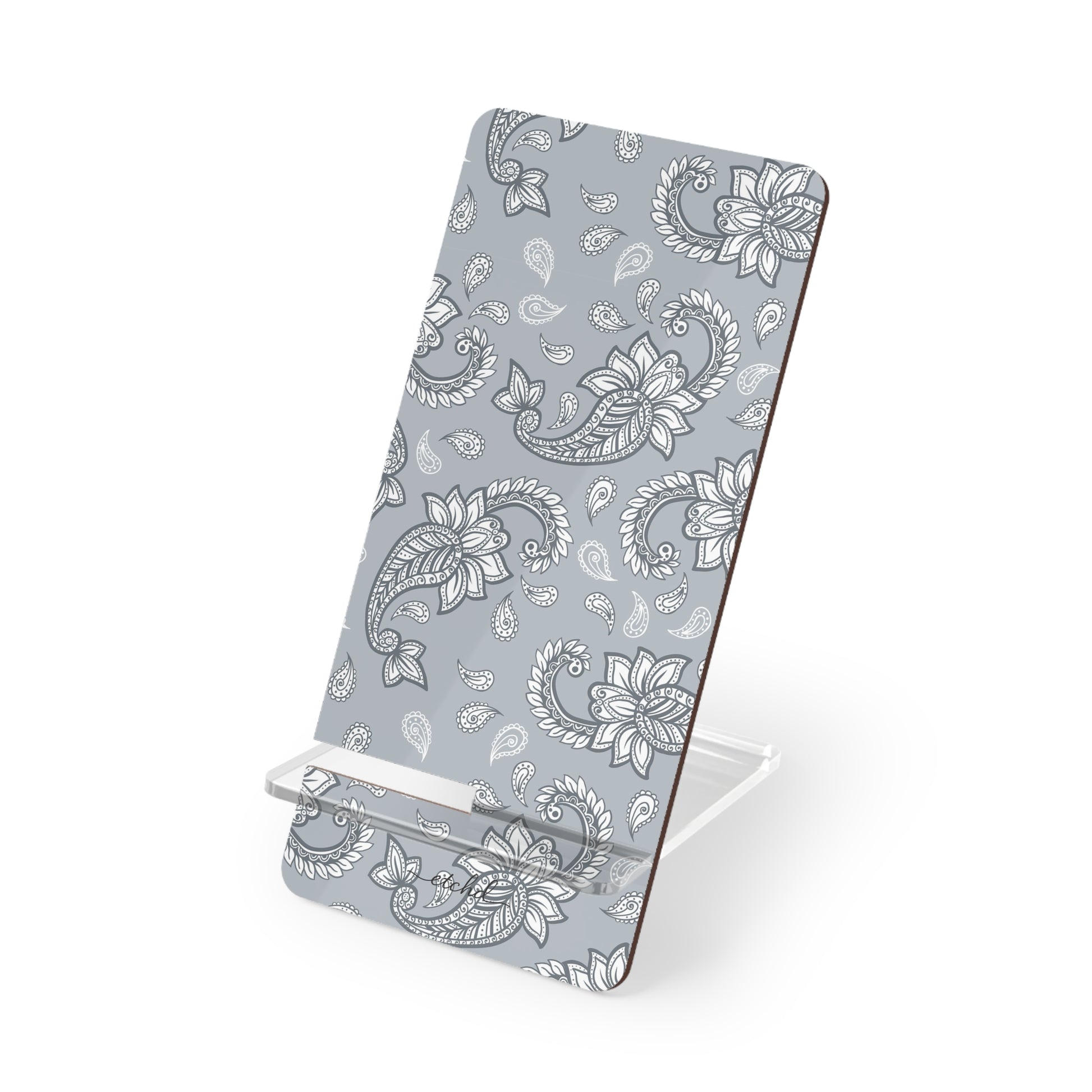 Dusty Blue Paisley Phone Stand by etchd