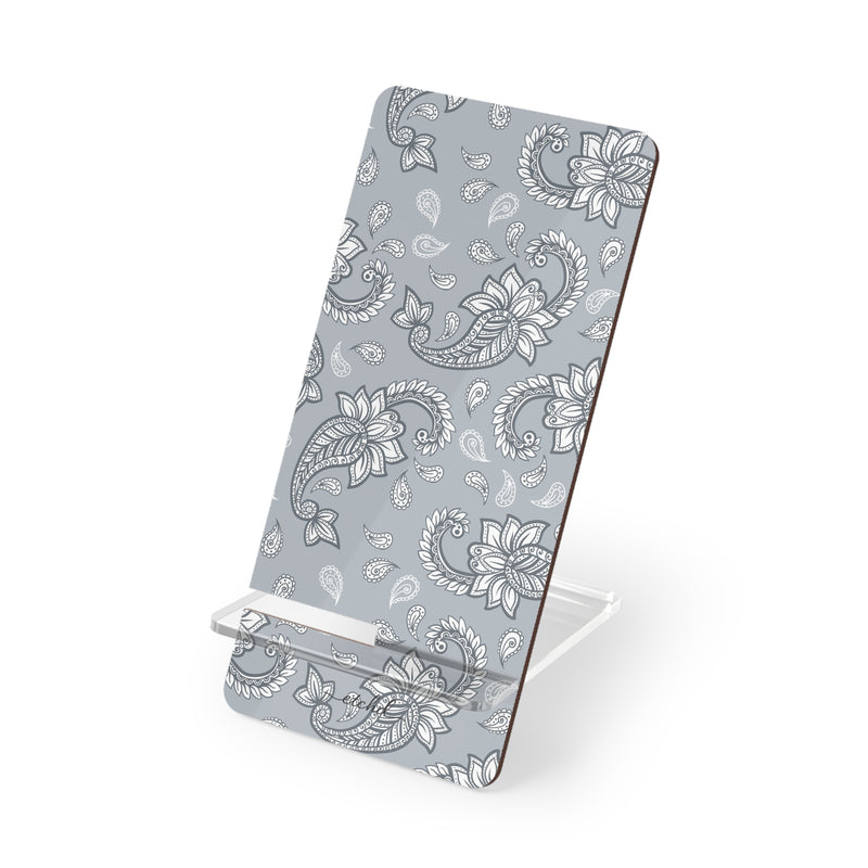 Dusty Blue Paisley Phone Stand by etchd