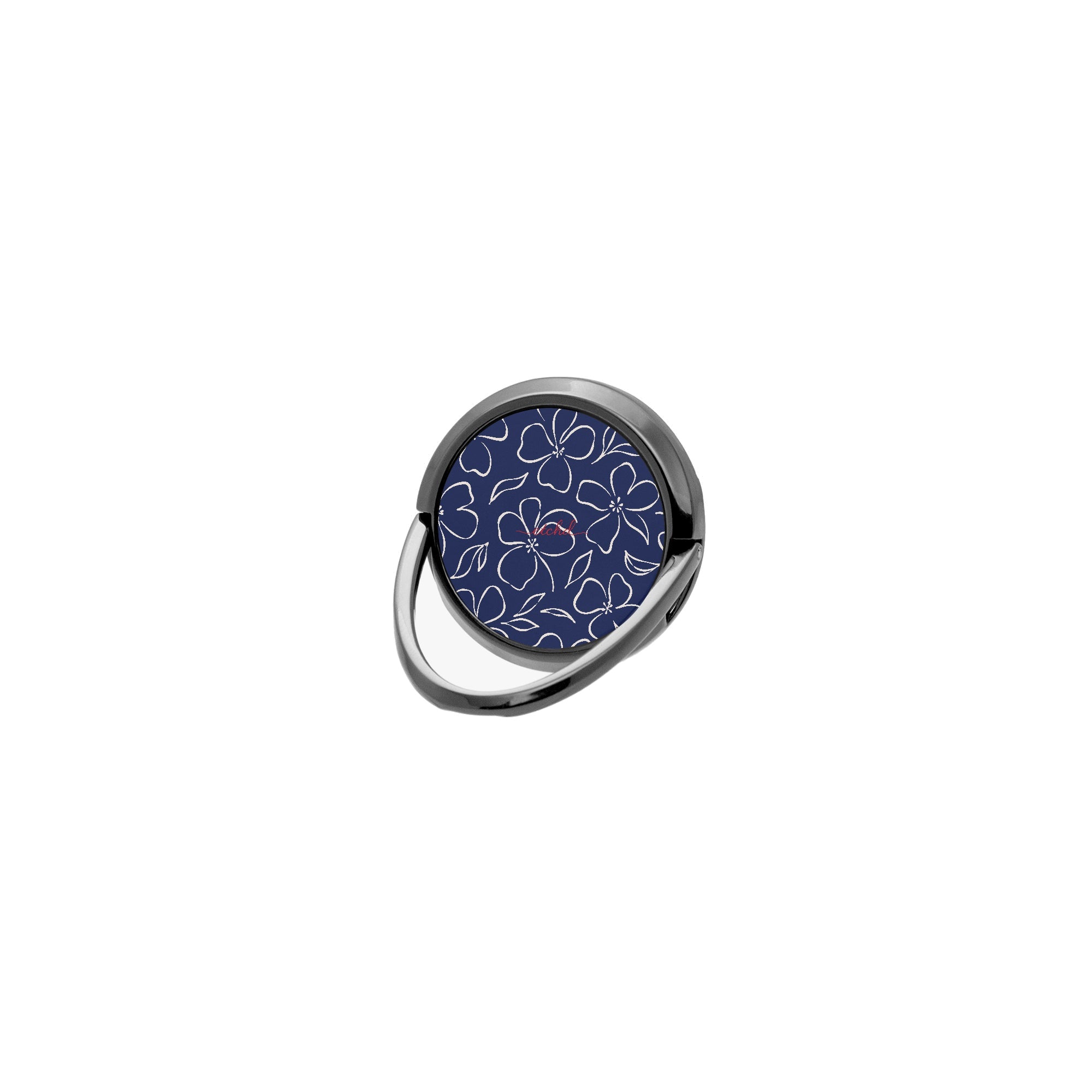 Navy & Cream Floral Phone Ring Holder by etchd
