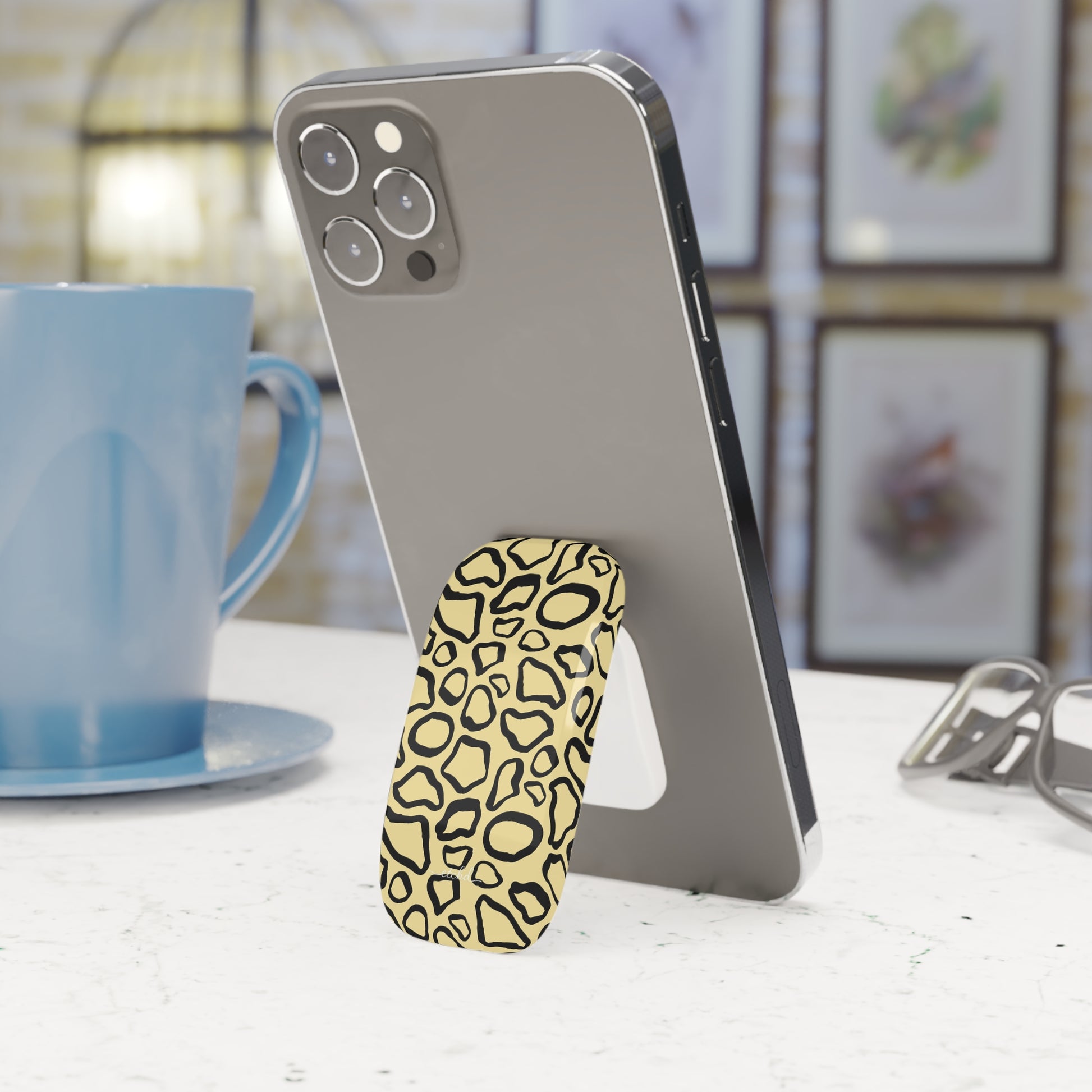 Abstract Print Butter Click-On Phone Grip by etchd, view 2