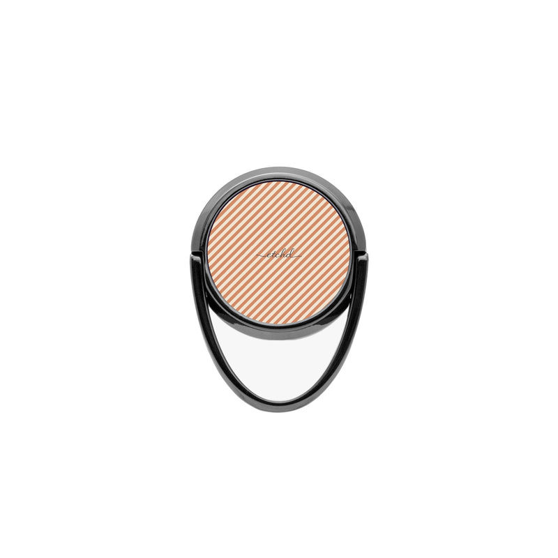 Terracotta & Cream Striped Diagonal Phone Ring Holder-zoom-