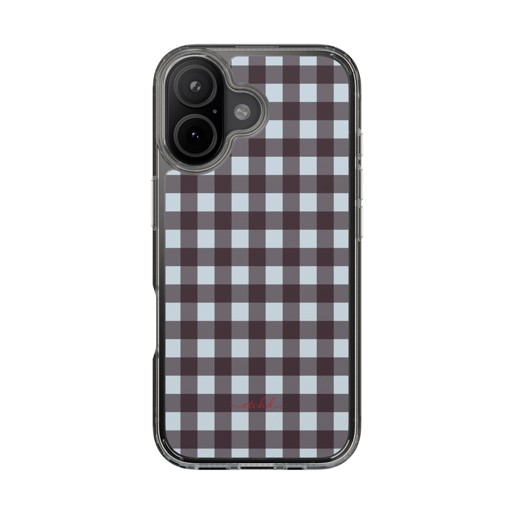 Blue & Plum Gingham Clear Phone Case by etchd, view 35
