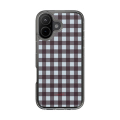 Blue & Plum Gingham Clear Phone Case by etchd, view 35