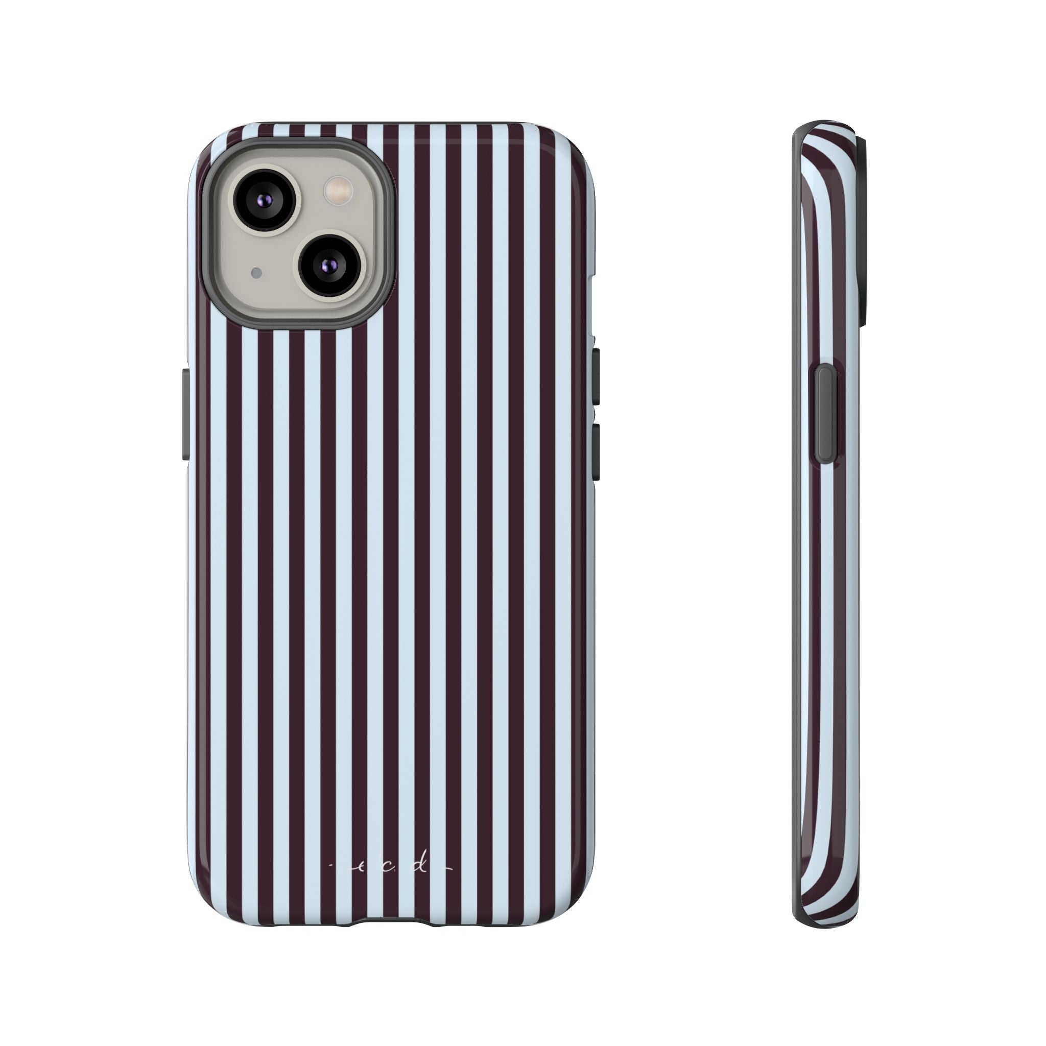Plum & Blue Striped Funda para móvil de etchd, vista 2