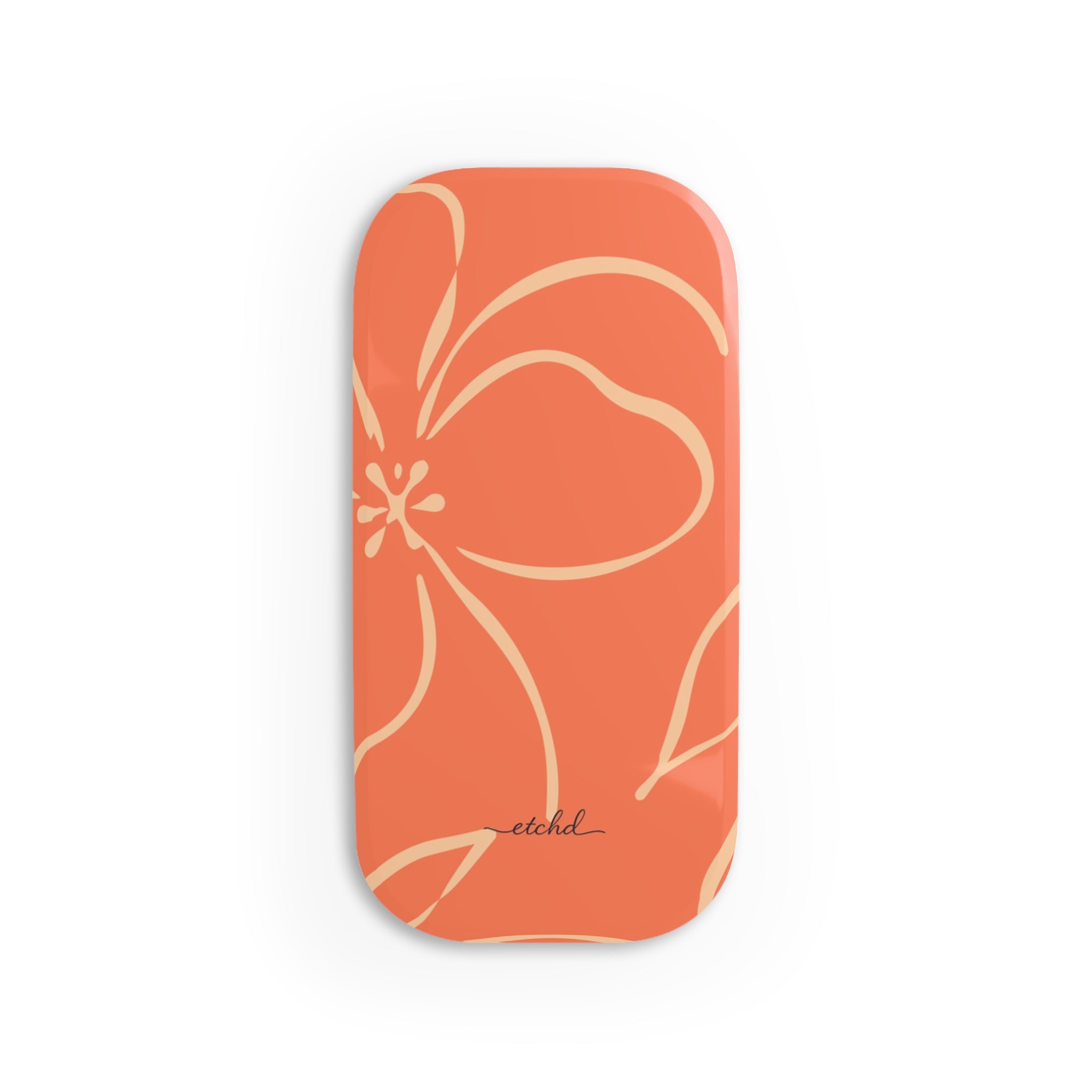 Coral & Peach Floral Anello clip per telefono di etchd