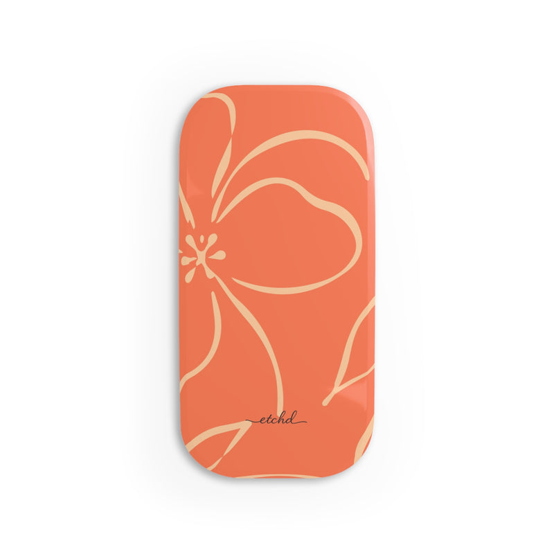 Coral & Peach Floral Anello clip per telefono di etchd
