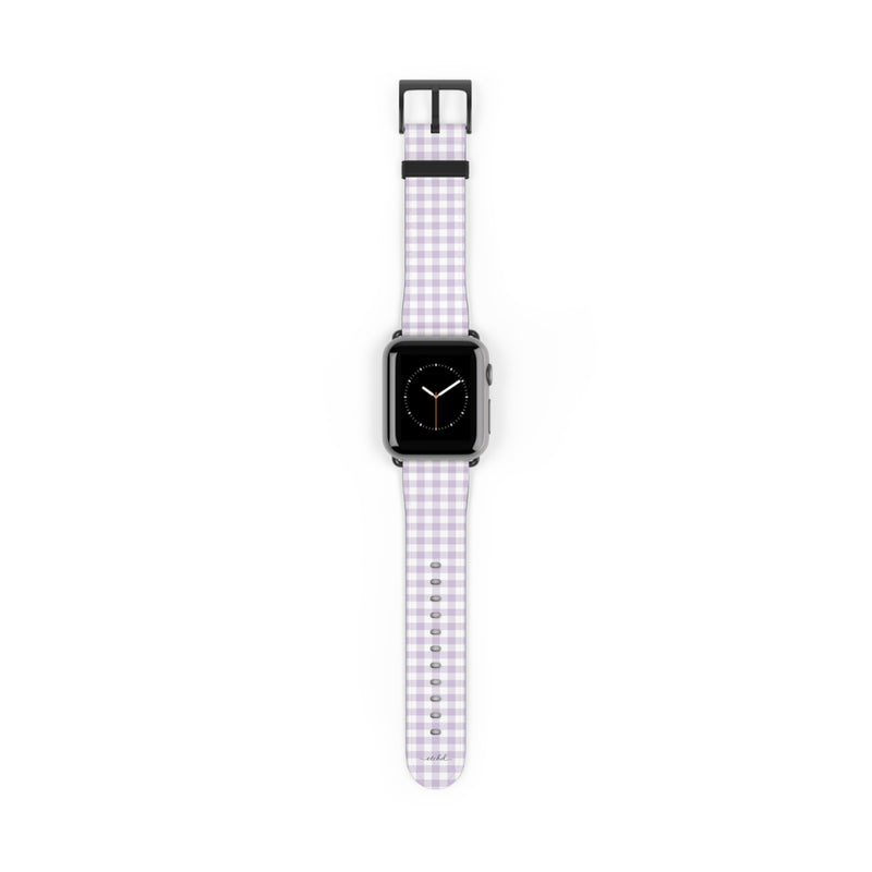 Lilac Gingham Bracelet de Montre Connectée-zoom-