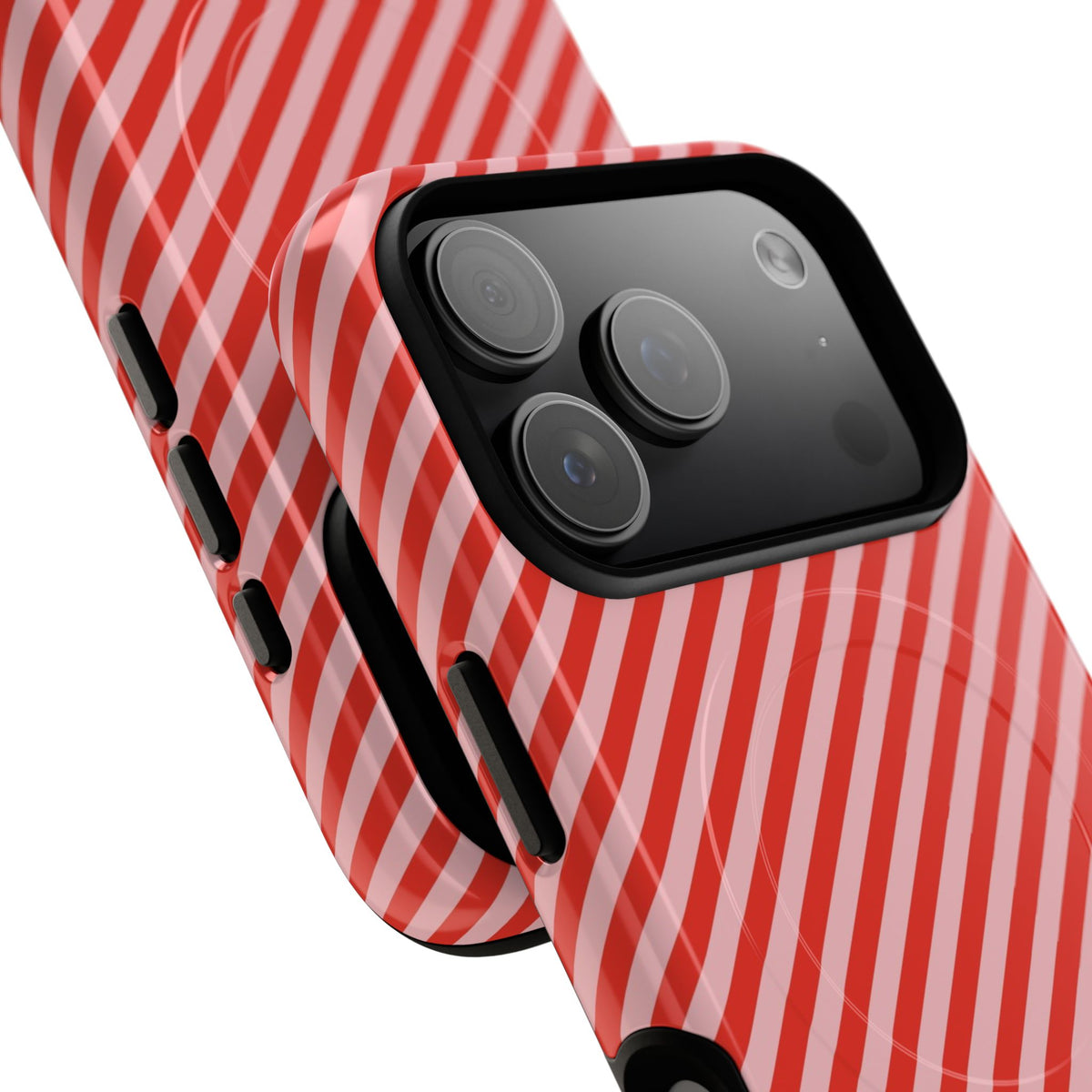 Poppy & Blush Striped Diagonal Magnetic Phone Case by etchd, view 99