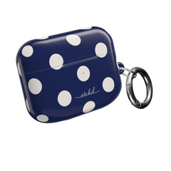 Cream & Navy Polka Dot AirPod Case by etchd, view 8
