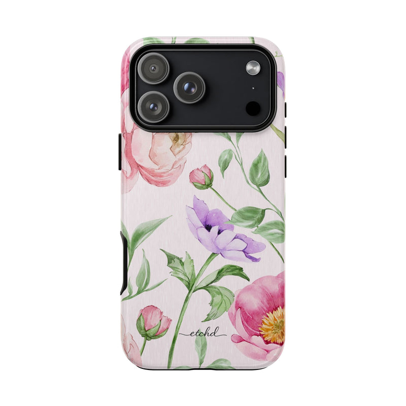 Peony Bloom Phone Case by etchd, view 30