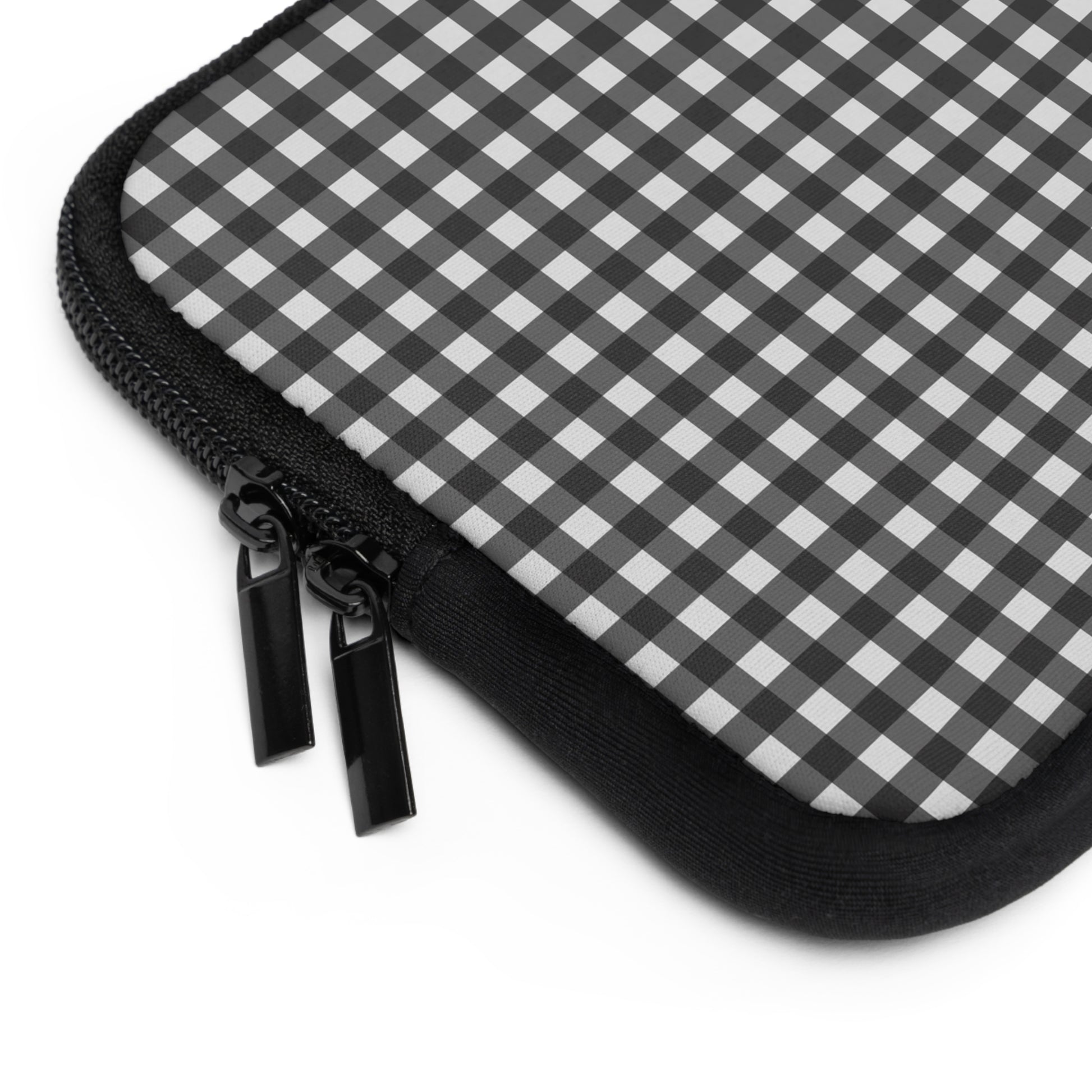 Black & White Gingham Laptop Sleeve by etchd, view 2