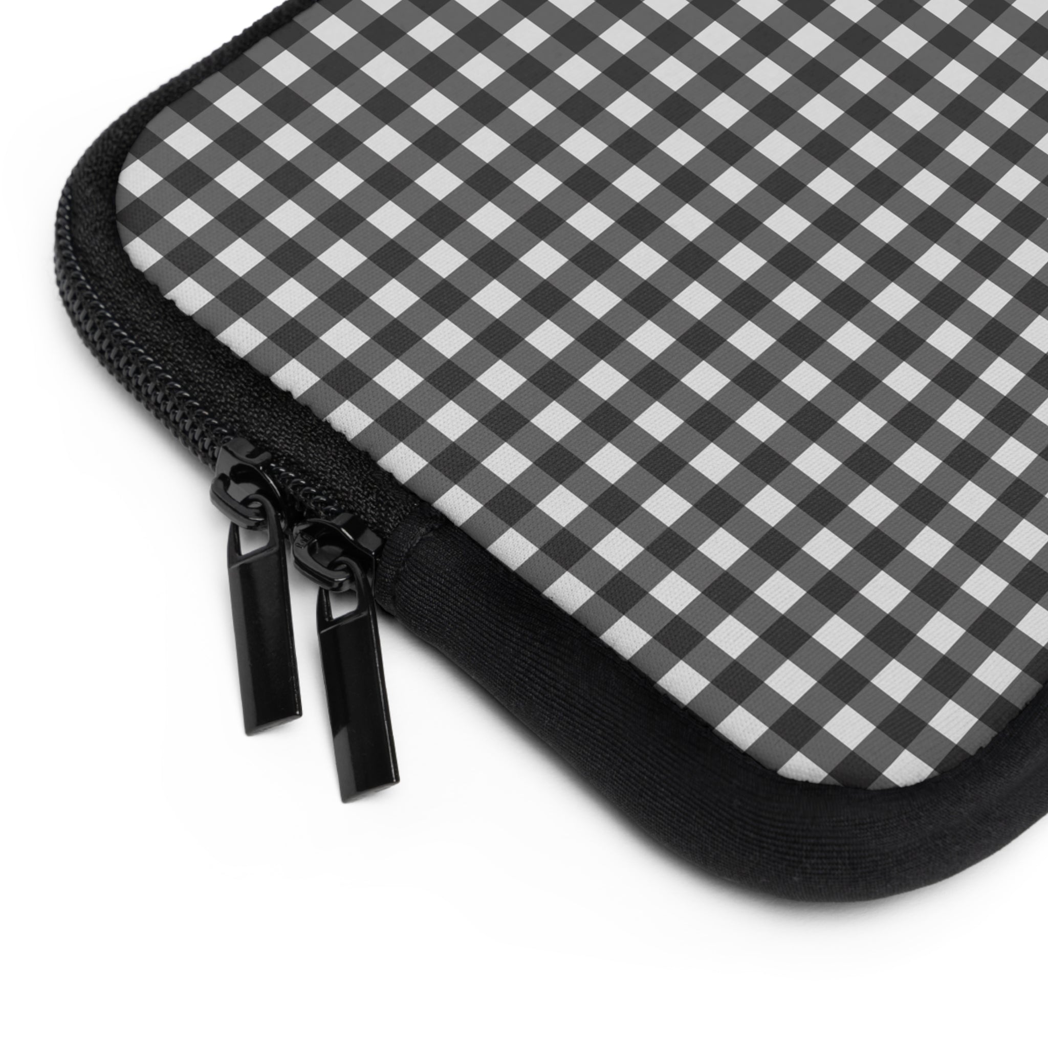 Black & White Gingham Laptop Sleeve by etchd, view 2
