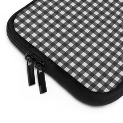 Black & White Gingham Laptop Sleeve by etchd, view 2