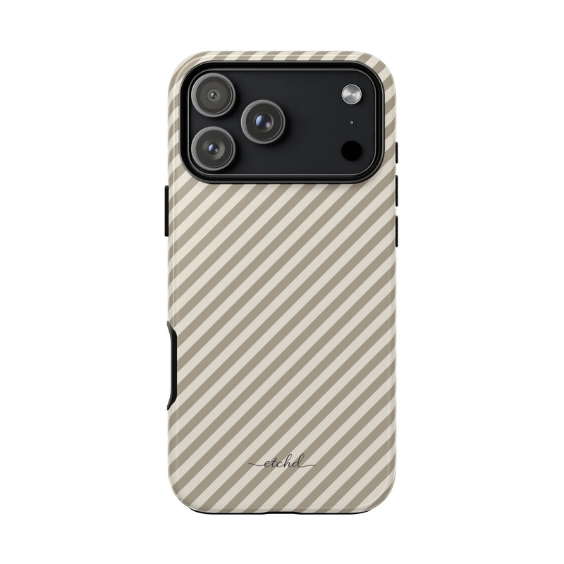 Neutral Striped Diagonal Phone Case by etchd, view 59