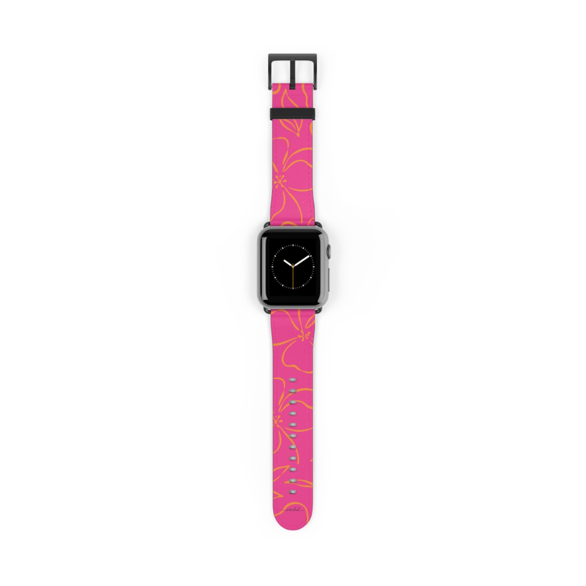 Pink & Orange Floral Smartwatch Strap by etchd