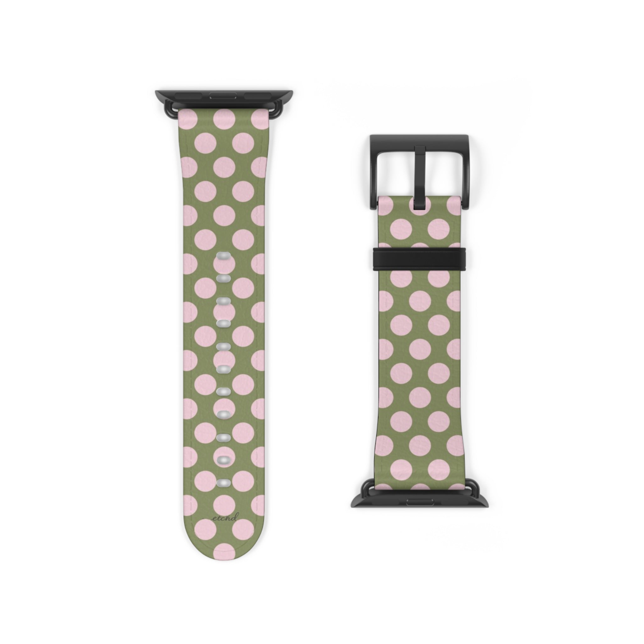 Pink & Green Polka Dot Smartwatch Strap by etchd, view 9