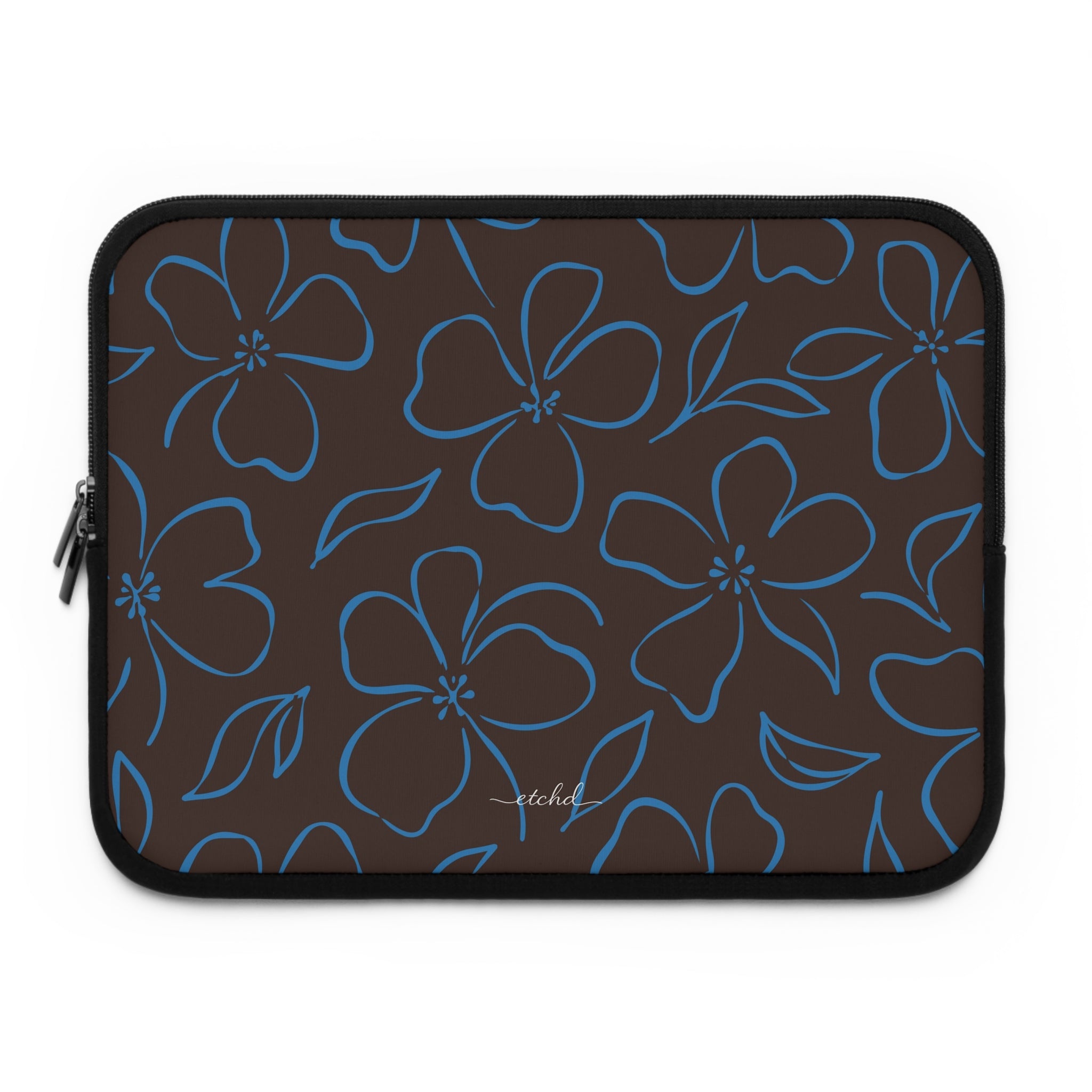 Espresso & Cerulean Floral Custodia per laptop di etchd