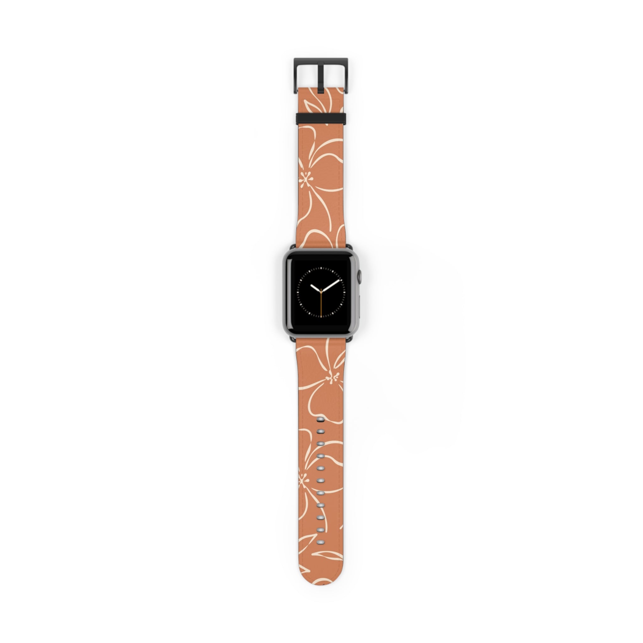 Terracotta & Cream Floral Smartwatch Strap by etchd, view 2