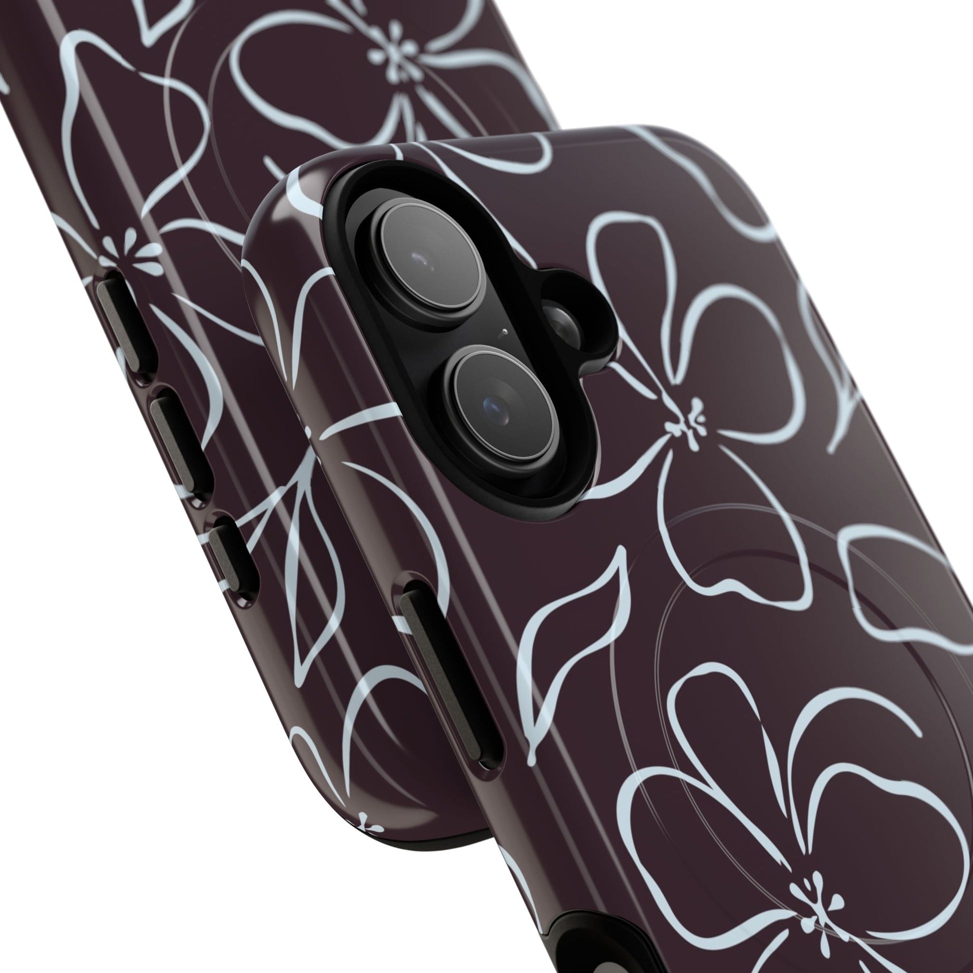 Plum & Blue Floral Magnetic Phone Case by etchd, view 87