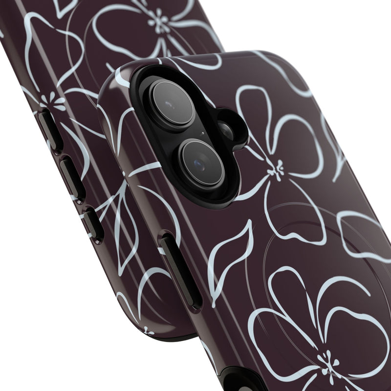 Plum & Blue Floral Magnetic Phone Case by etchd, view 87