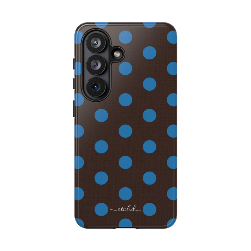 Cerulean & Espresso Polka Dot Phone Case by etchd, view 61