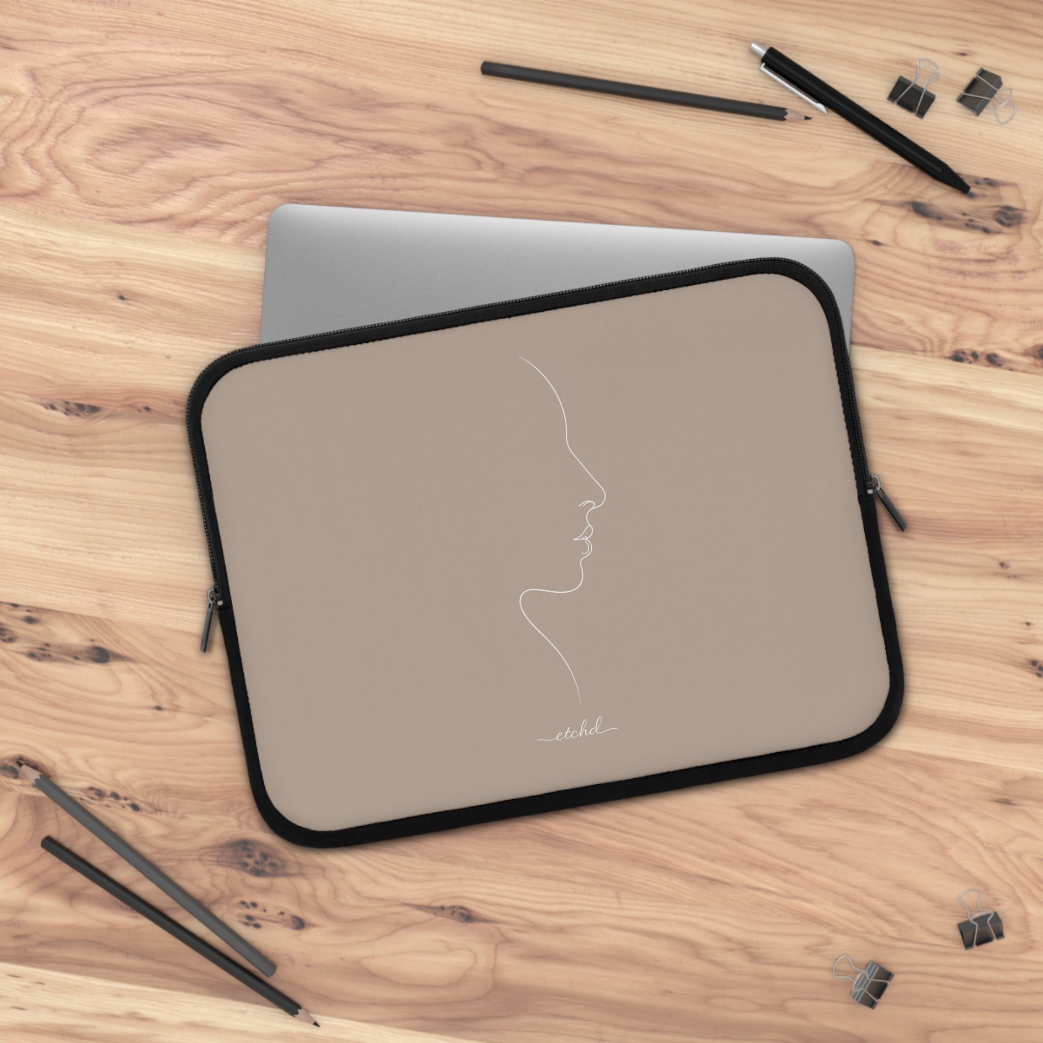 Line Profile Laptop Sleeve by etchd, view 5