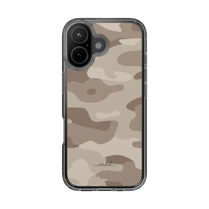 Beige Camo Clear Phone Case-zoom-