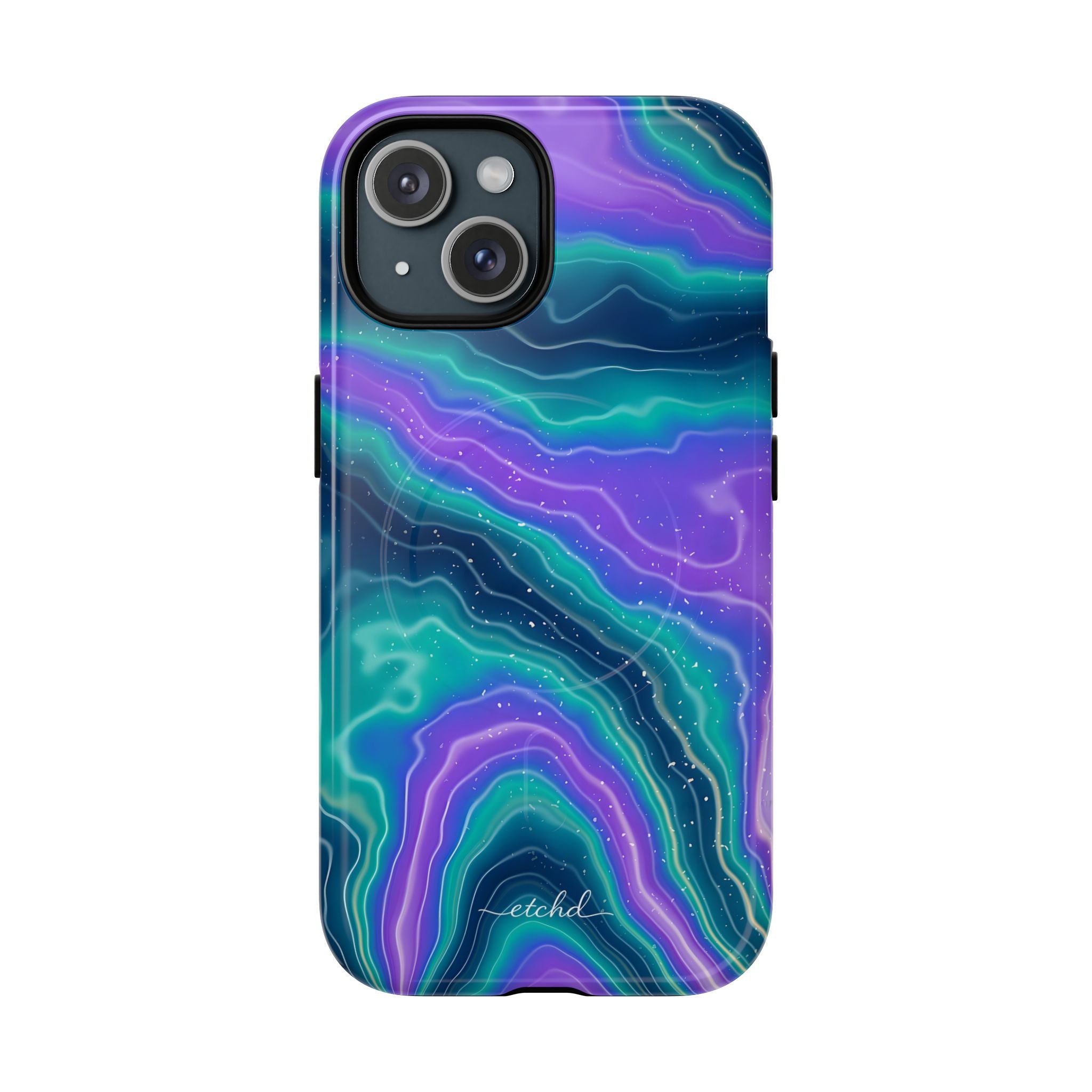 Peacock Ink Magnetic Phone Case by etchd, view 2