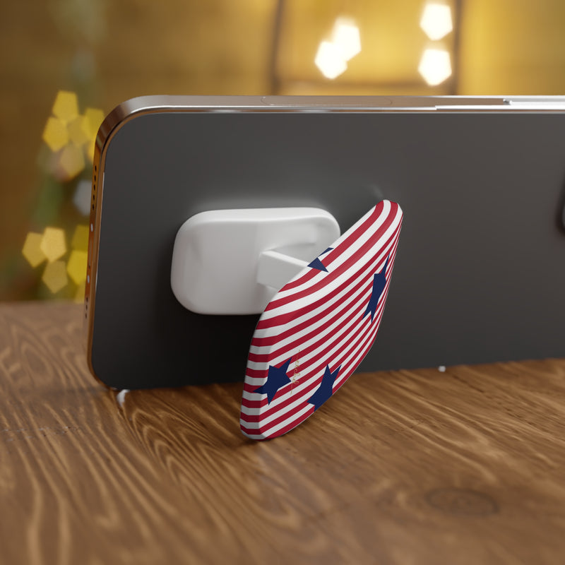 Red Stripes & Blue Stars Agarre clipsable para móvil-zoom-