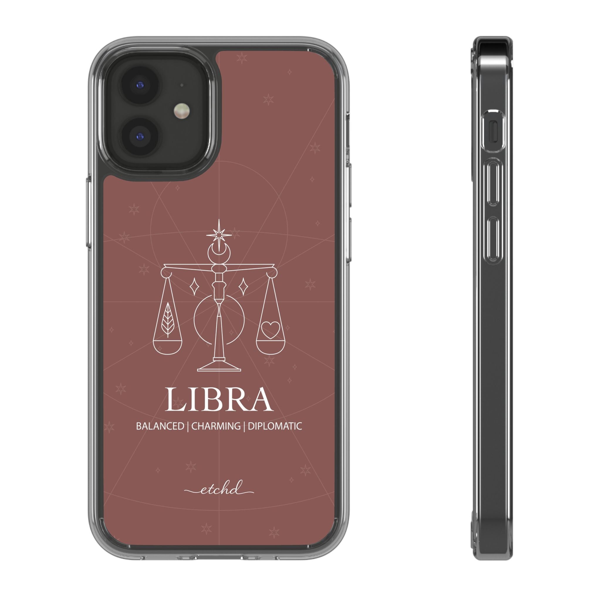 Libra Clear Phone Case by etchd, view 2