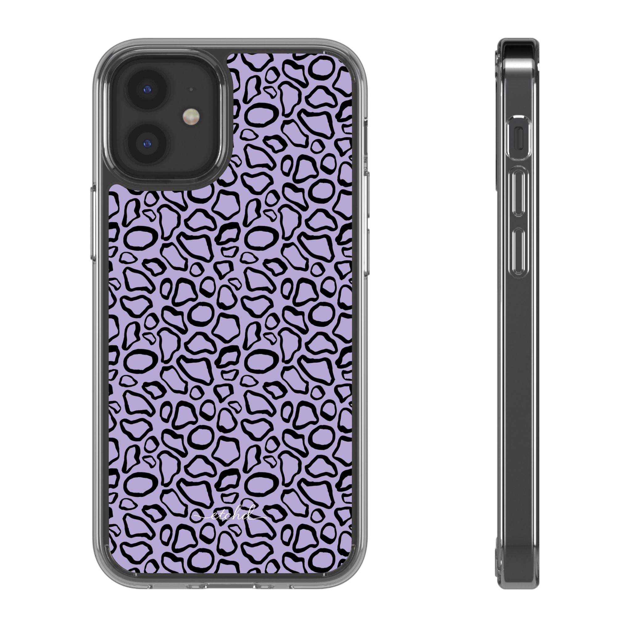 Abstract Print Lavender Clear Phone Case by etchd, view 2