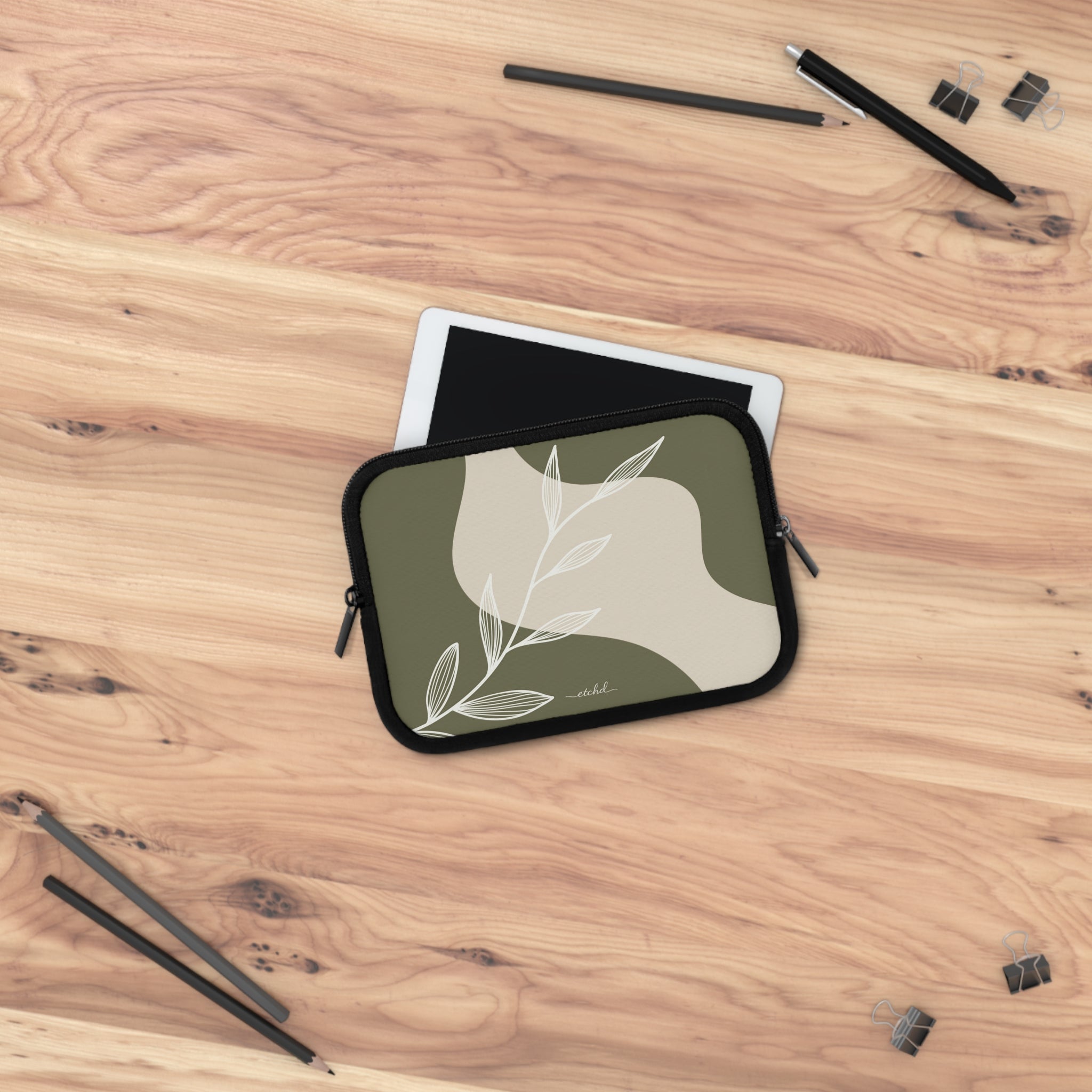 Olive Leaf Laptop Sleeve by etchd, view 15