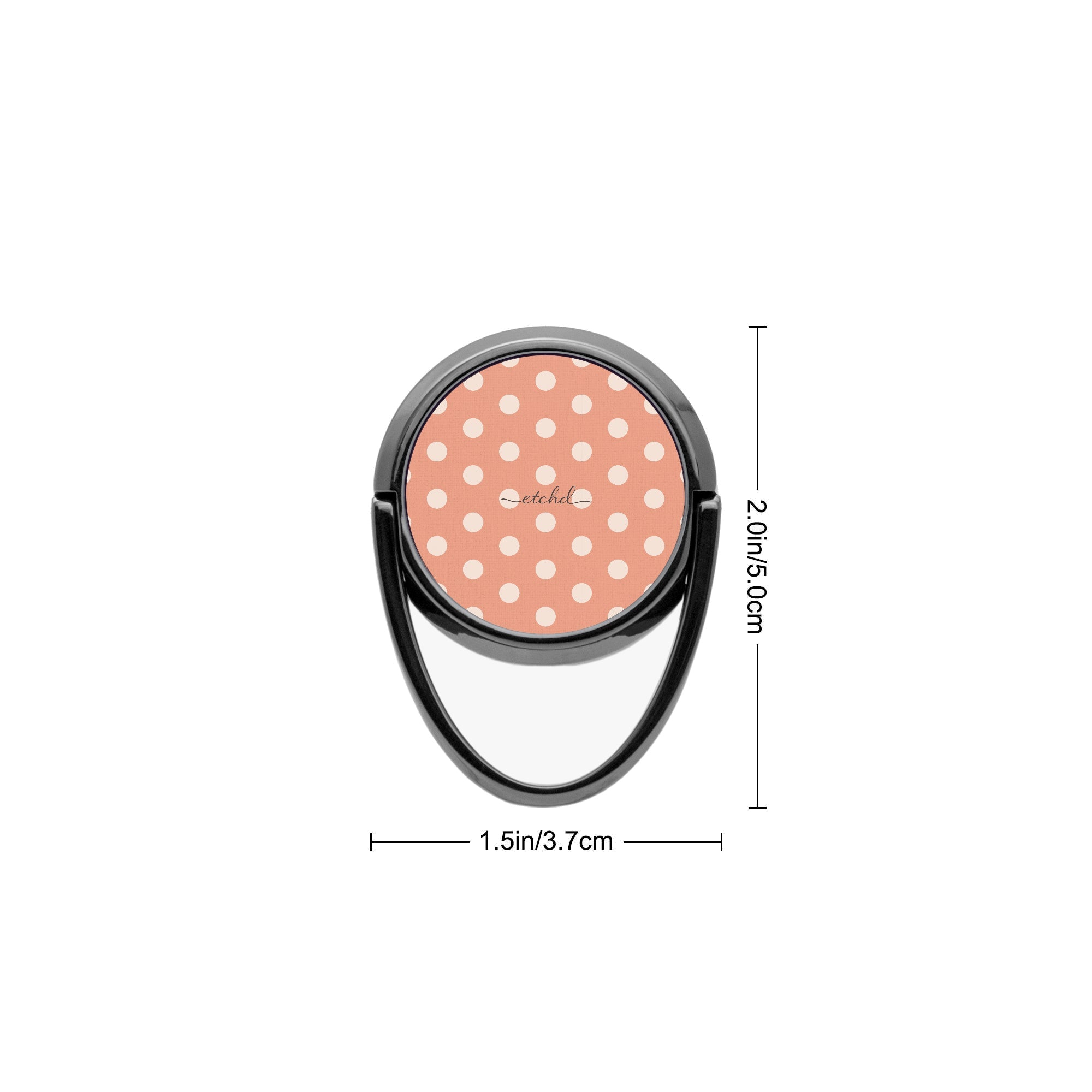 Cream & Coral Polka Dot Phone Ring Holder by etchd, view 3