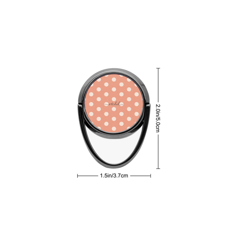 Cream & Coral Polka Dot Phone Ring Holder-zoom-