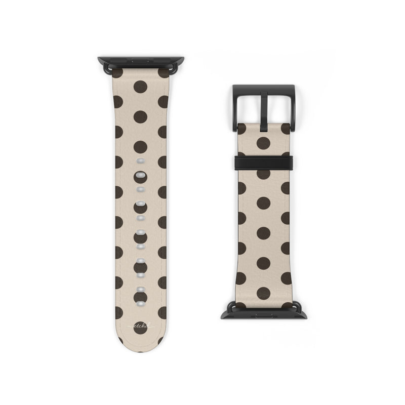 Brown & Cream Polka Dot Smartwatch Strap by etchd, view 9