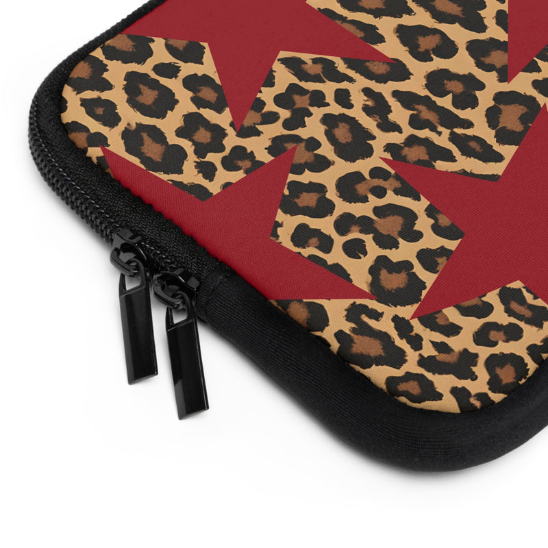 Leopard & Red Stars Laptop Sleeve by etchd, view 12