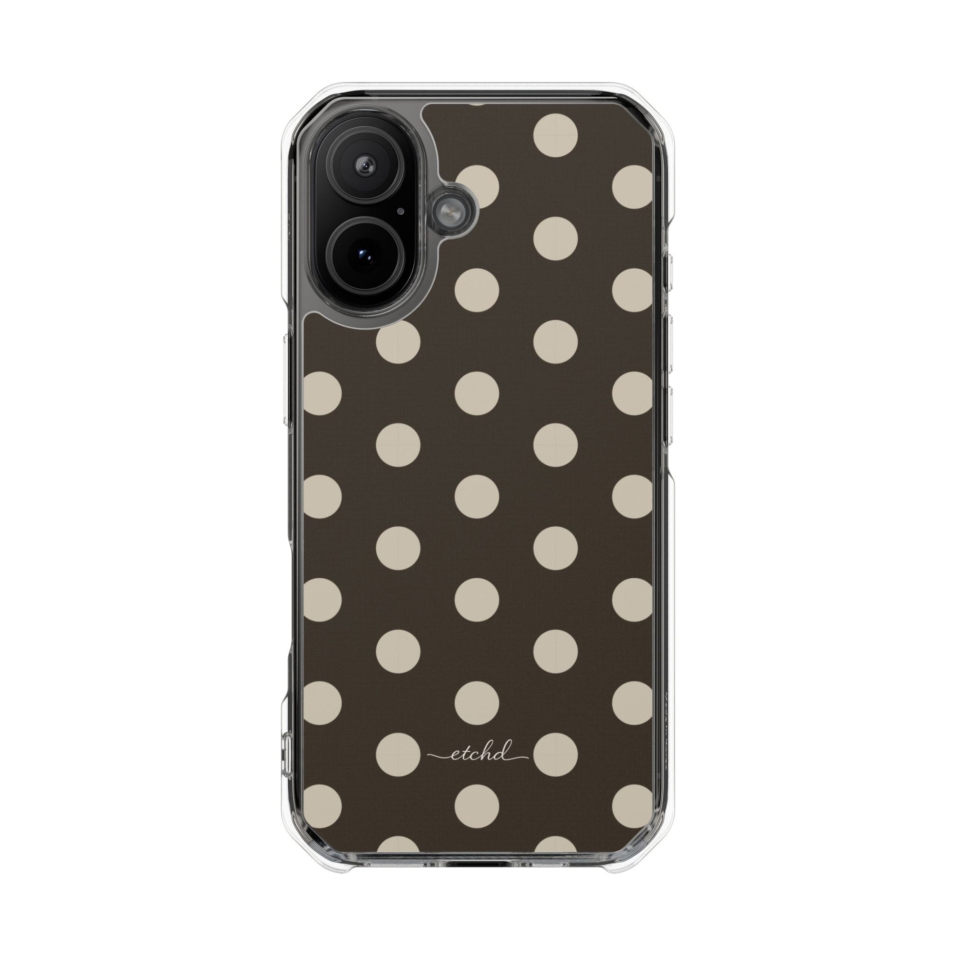Cream & Brown Polka Dot Clear Magnetic Phone Case by etchd, view 13