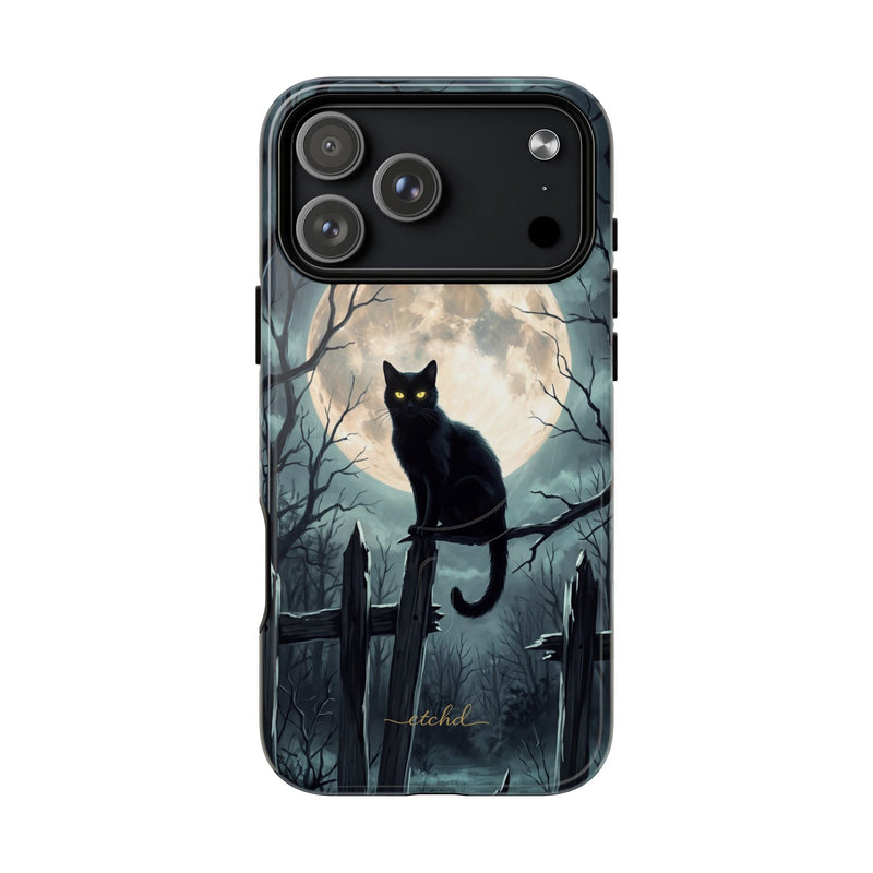 Midnight Cat Magnetic Phone Case by etchd, view 31