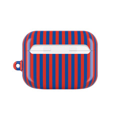 Cobalt & Poppy Striped AirPod Case by etchd, view 7