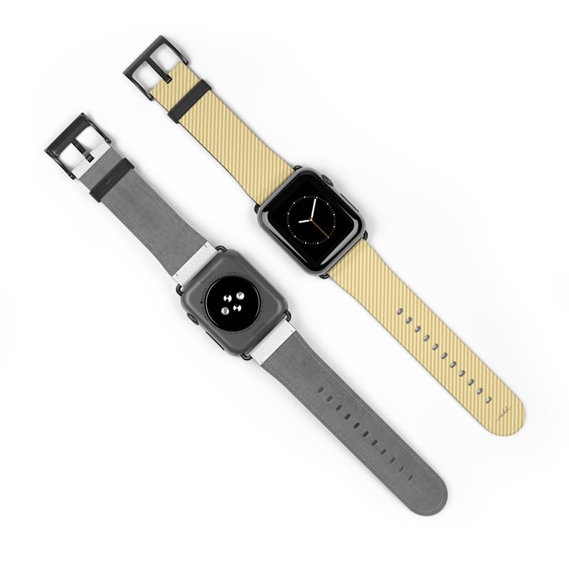 Butter & Cream Striped Diagonal Smartwatch Strap by etchd, view 10