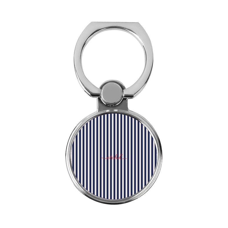 Navy & Cream Striped Classic Ring Holder-zoom-