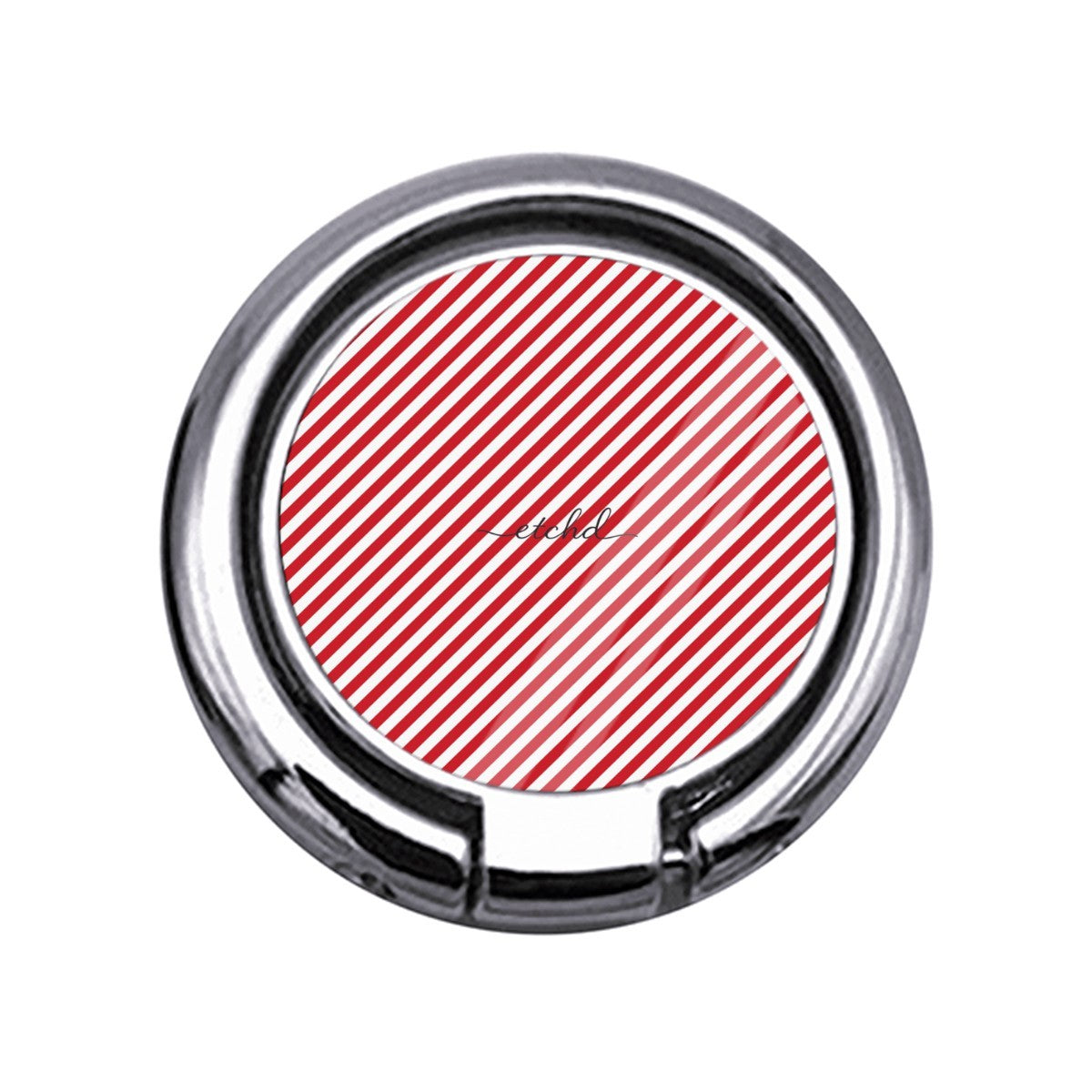 Classic Red & White Striped Diagonal Slim Ring Holder by etchd