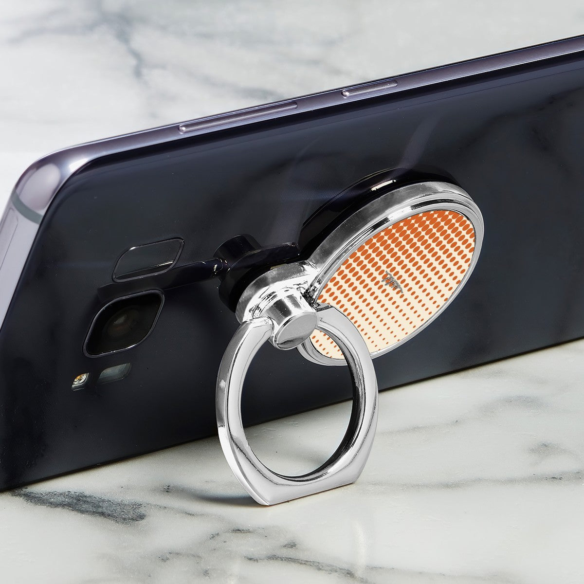 Tangerine Halftone Classic Ring Holder by etchd, view 2