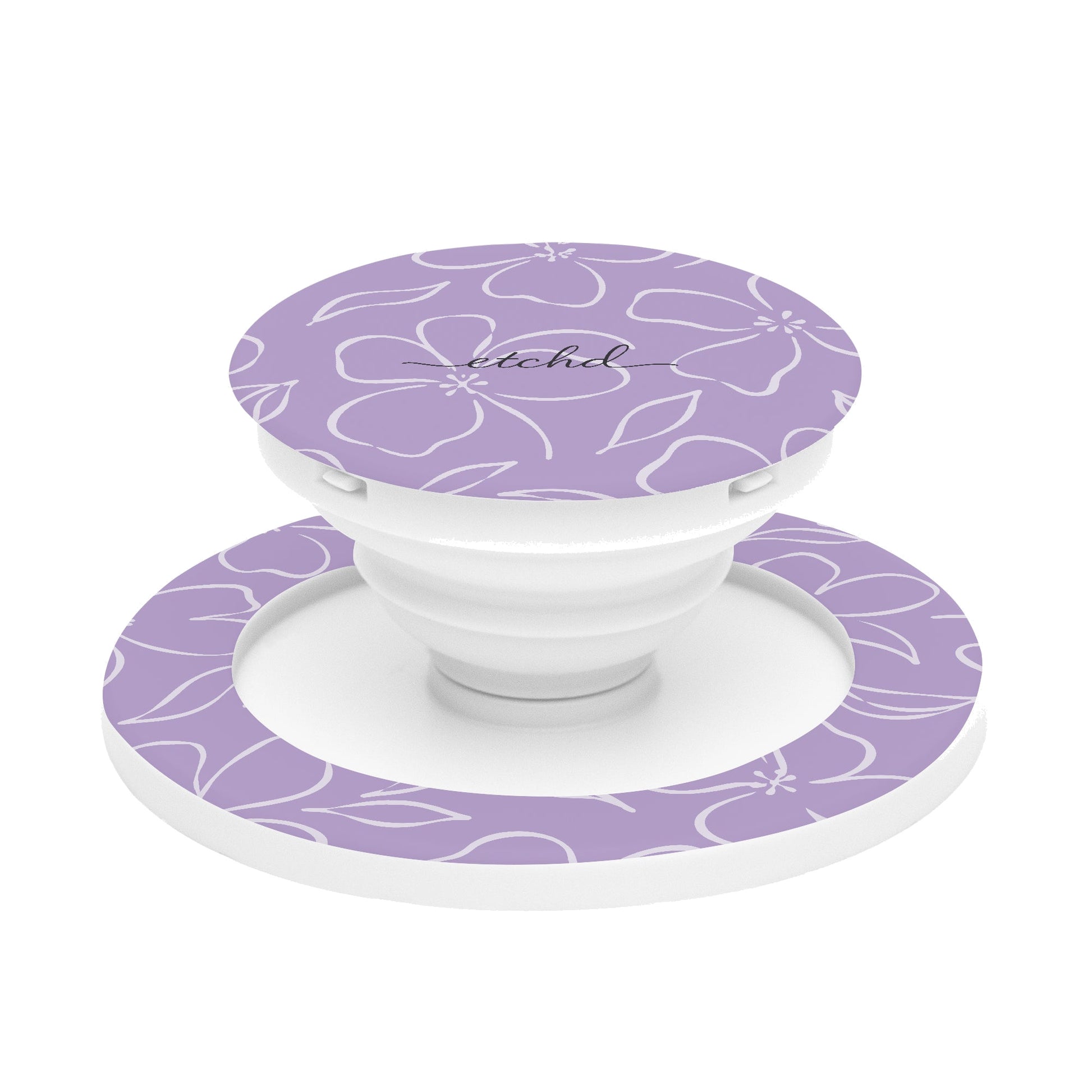 Lilac & Cream Floral Phone Grip And Stand by etchd