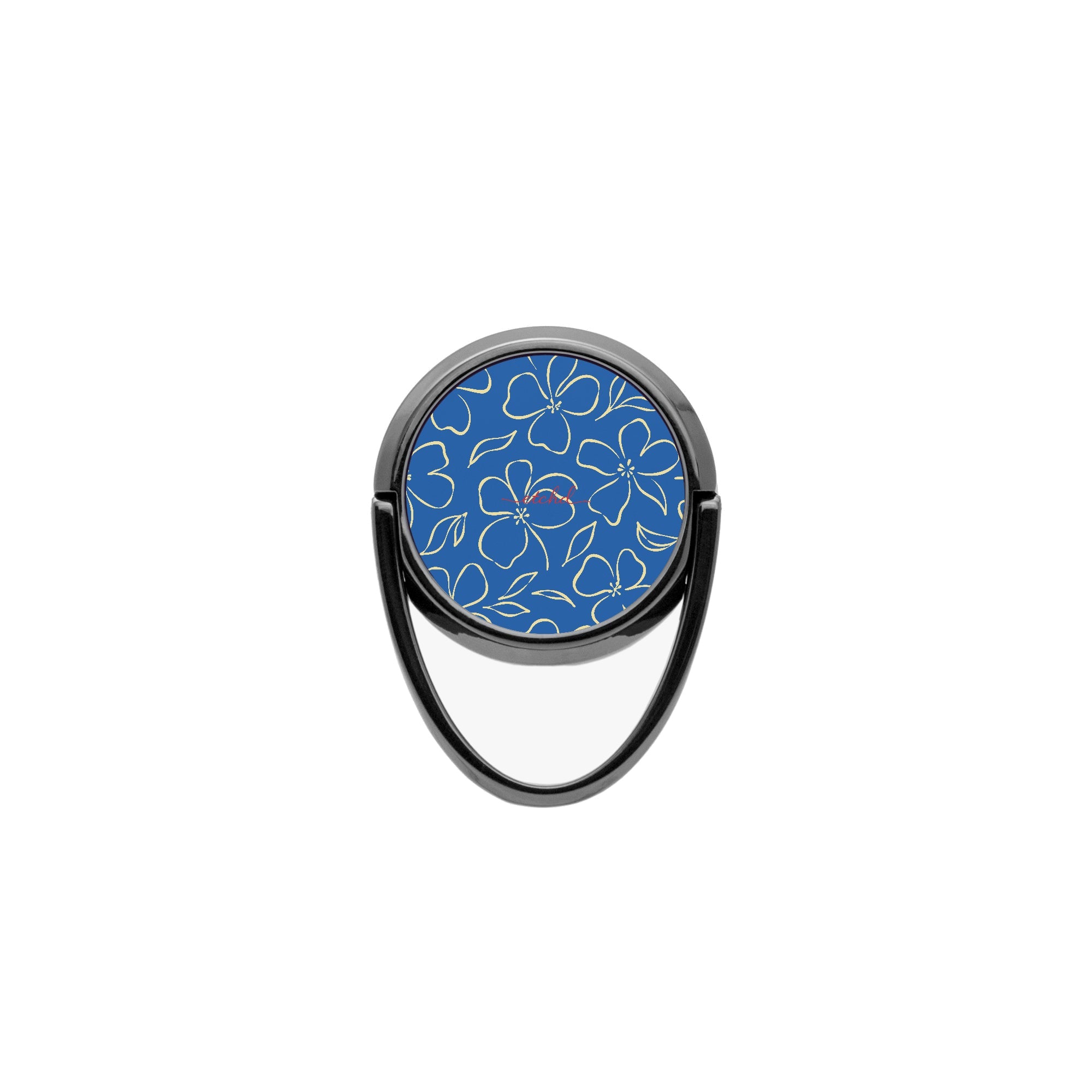 Cobalt & Butter Floral Phone Ring Holder by etchd, view 4