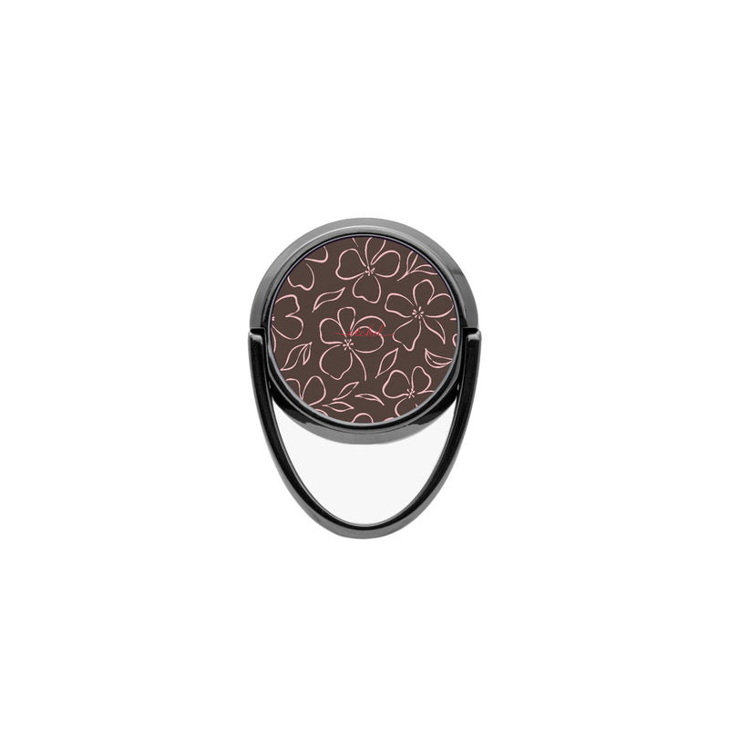 Espresso & Blush Floral Anello supporto per telefono-zoom-
